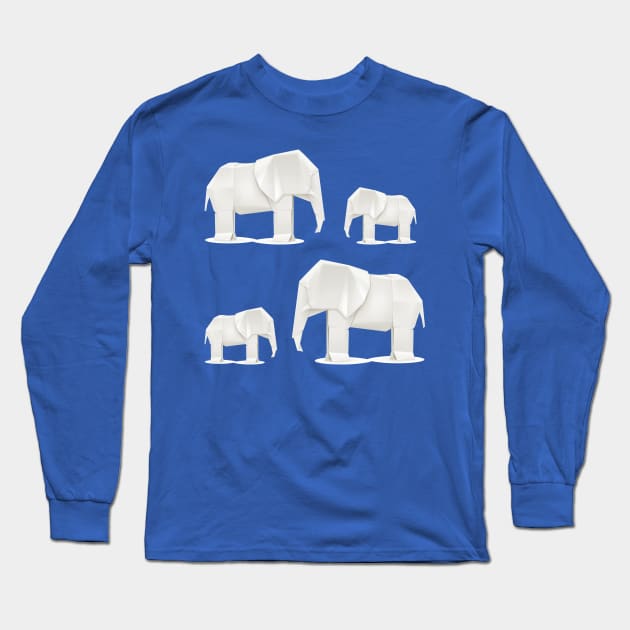 Origami Elephants Long Sleeve T-Shirt by big_owl